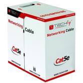 Cablu retea Techly 025626, U/UTP, Cat5E, 305m, Gray