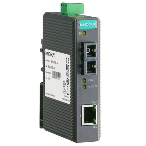 Convertor Media Moxa IMC-21-M-ST 100 Mbps, 1300 nm, Multi-mode, 5 km, RJ45 - ST